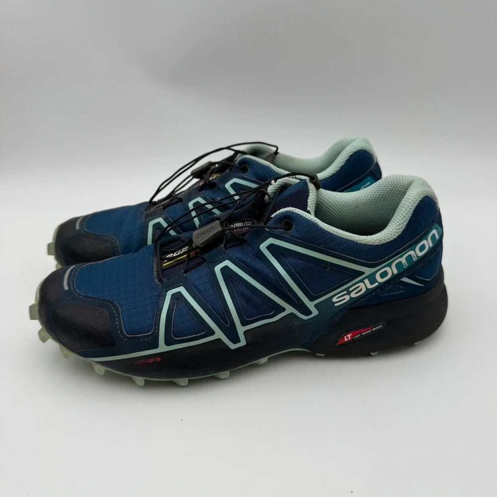 Salomon Speedcross 4 Wide Trail Running Shoes Poseidon Blue Womens 8.5 402374